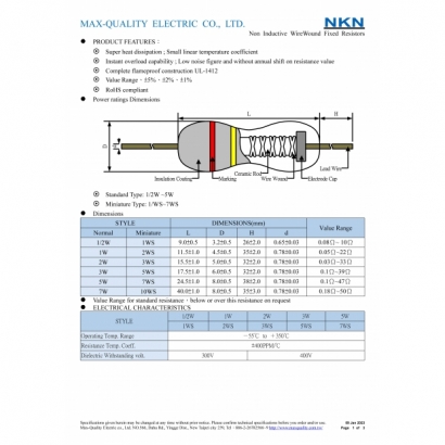 Low Inductance Wirewound Fixed Resistors-NKN - Product - Max-Quality ...